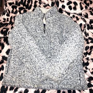 Blue and white sherpa